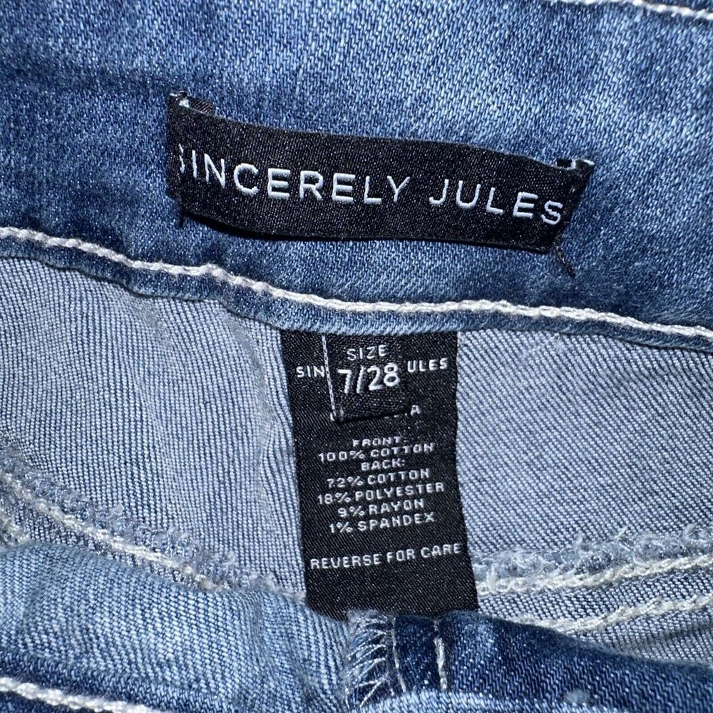 Sincerely Jules Juniors‎ Women Denim Belted Shorts Medium Wash 7/28 High Rise - Picture 4 of 8